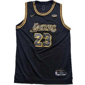 Nike LA Lakers Jersey LeBron James #23 Lore Series Authentic Black Gold Size XXL